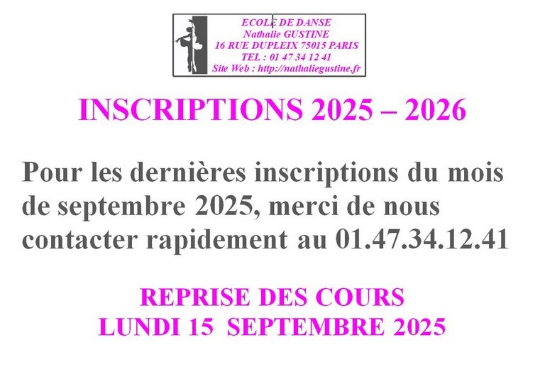 Inscriptions 2025-2026